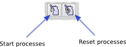 Start Processes and Reset Processes toolbar buttons